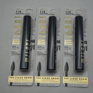 3 X MILANI The Clear Brow Clear Brow Gel Defines Sets & Holds 110 TRANSPARENT